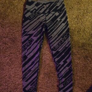 Calvin Klein Kids Black and Gray Patterned Leggings